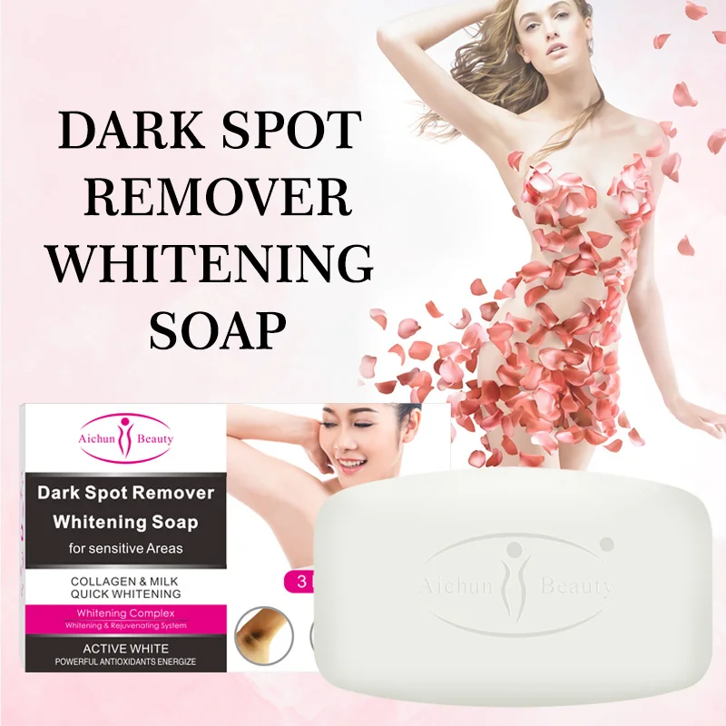 

Aichun Beauty High Quality Wholesale Skin Milk Whitening Bath Soap Whitening Glycerin Soap, Milk white or custom