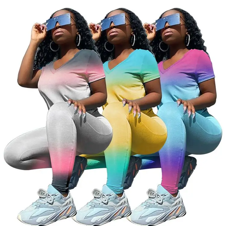 

Autumn Women Fall Clothing 2 Piece Outfit Tie Dye Autumn Two Piece Pants Set
