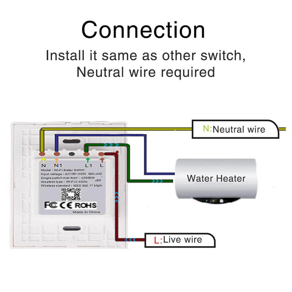 Eu/uk Smart Wifi Water Heater Control Switch/boiler Switch Wifi