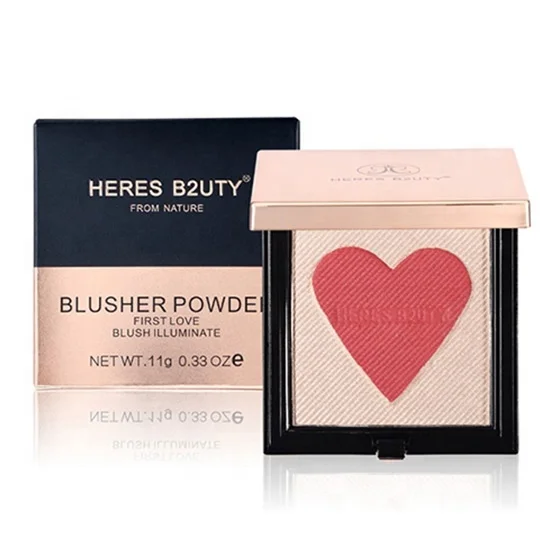 

HERES B2UTY Ruddy Lasting Heart Shape 4 Colors Highlight Matte Pressed Powder Makeup Blush