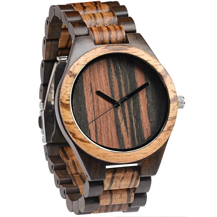 

2021 oem label carving minimalist own brand wood watch for him and her, Nature wood/bamboo color