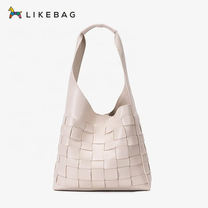 

LIKEBAG Large Capacity Leather Weave Tote Bag Casual Shopping Bag for women luxury