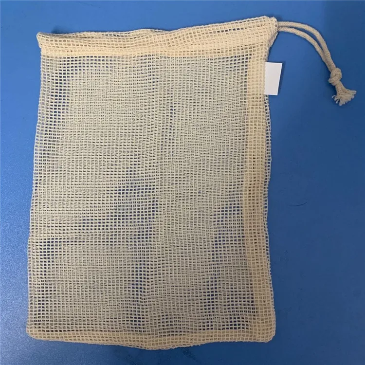 

25*17 cm = 10*6.8 inches cotton mesh bags for cotton mesh shopping bag reusable produce bagscotton mesh bag, Natural