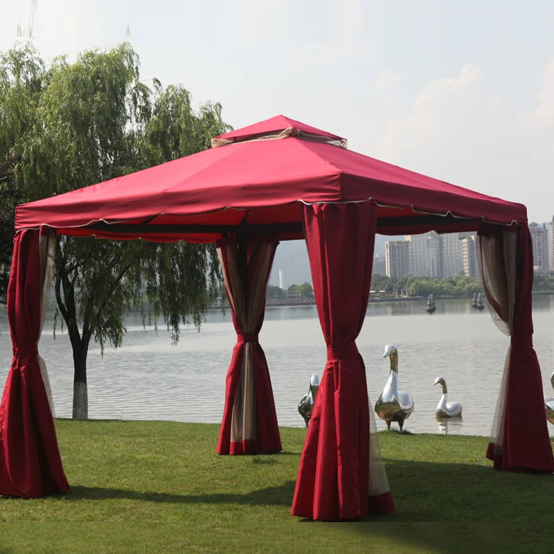 

Creamy white tent for outdoor wedding bali Saipan pavillion pagola pergola gazebo aluminum, Dark green, khaki,wine red, beige white