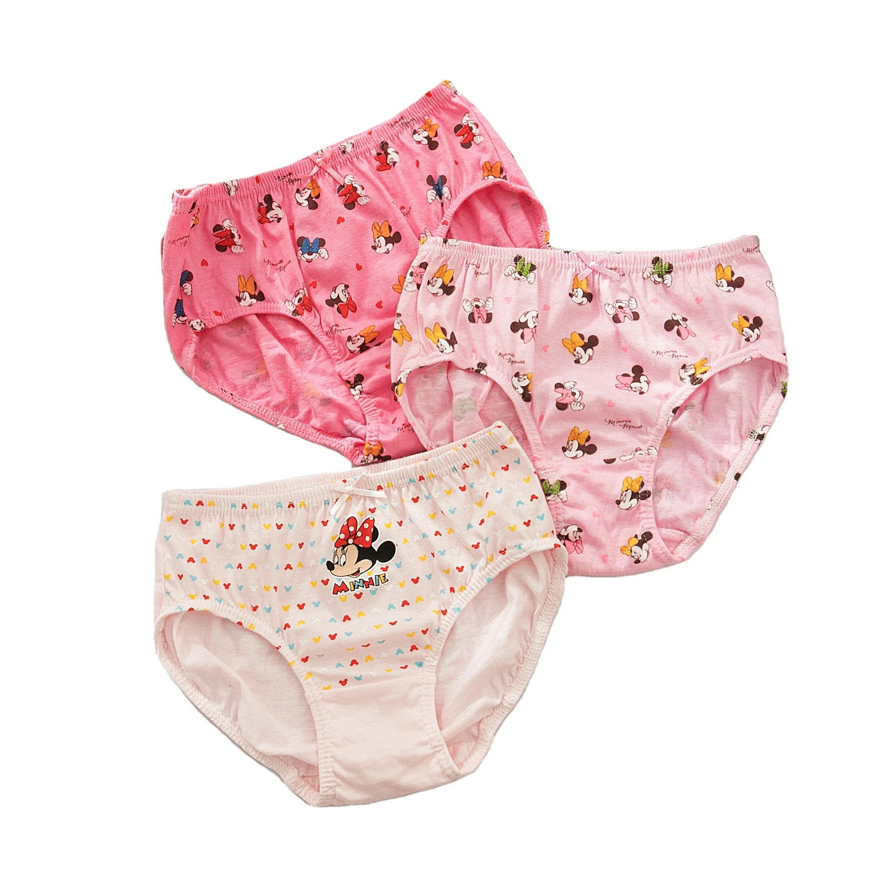 

cheap factory Korean design cartoon print little girl underwear 5 pieces a box kids panties