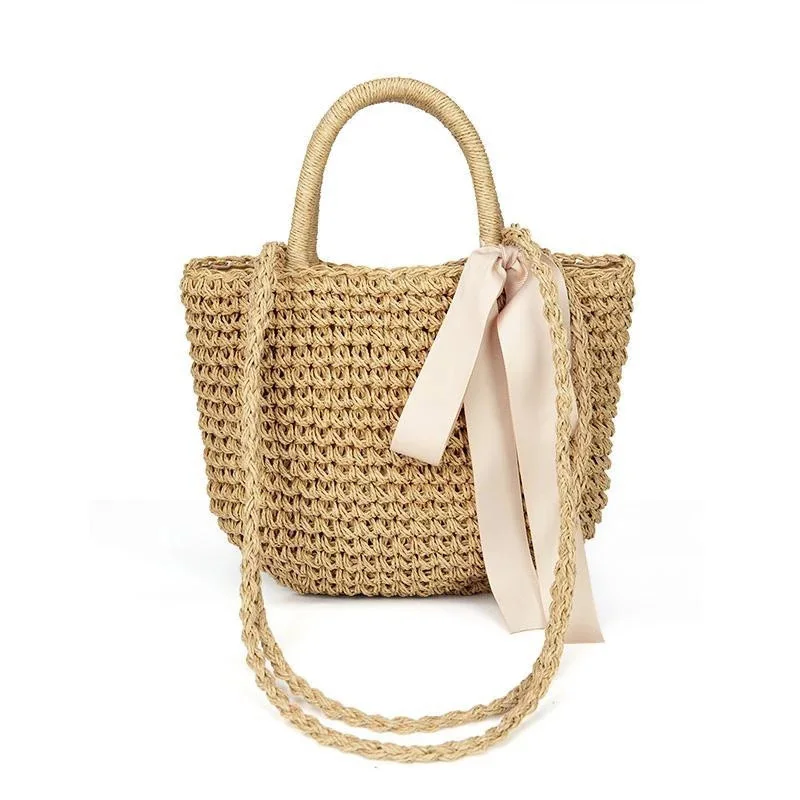 

2021 Summer Handmade Woven Beach Cross Body Bag Circle Bohemia Handbag bolso paja Straw Bags Women