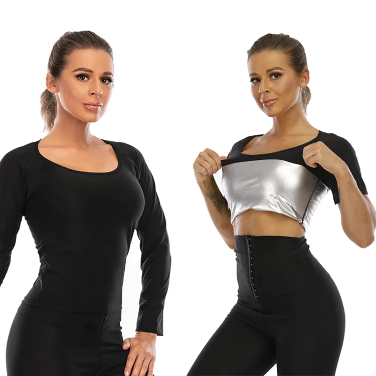 

Hot Sale Effective Sauna Suit Shaper Women Slimming Tops Long/Short Sleeve Shirts Sauna Trainer Top