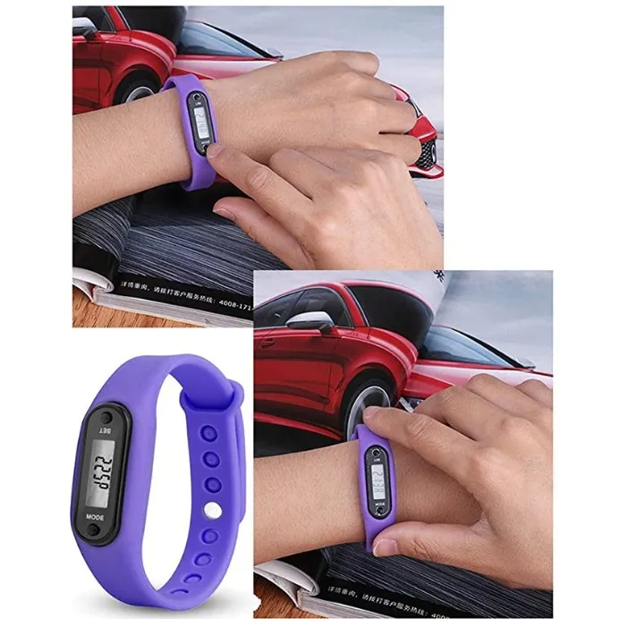 
Stylish Colorful Run Step Walk Watch Waterproof Silicone Pedometer Bracelet Replacement WristBand with Buckle for Kids Women Men 