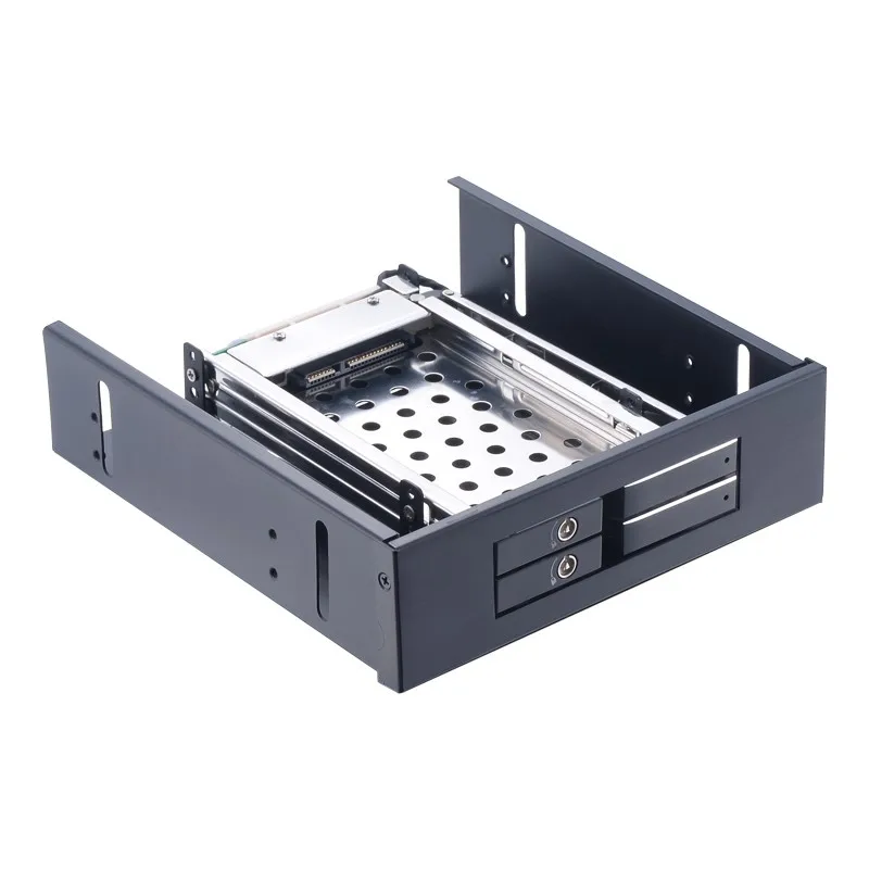 

Aluminum alloy door group 2.5 inch 2 bay hdd enclosure hard disk drive rack of hard disk, Black