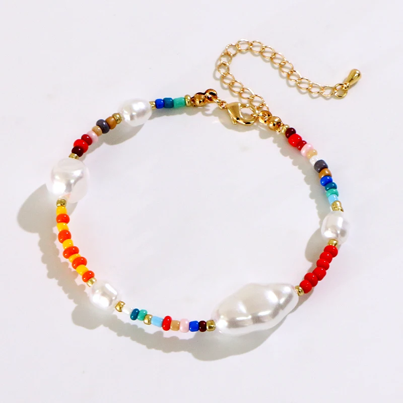 

Fashion Pearl Bracelet Colorful Freshwater Natural pearls Jewelry Bracelet for Women Gold Plated