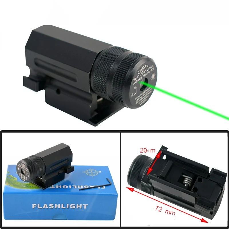 

Tactical Hunting 532nm Sight scope 20mm Rail Mount Pistol Power Green Laser Sight Scope Laser Sight for Glock 17 19 22