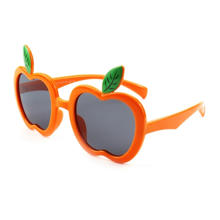

New Fresh And Little Apple Children's Baby Outdoor Anti Ultraviolet Soft Silicone Polarized Sunshade Kids Sunglasses Shapes, Custom color