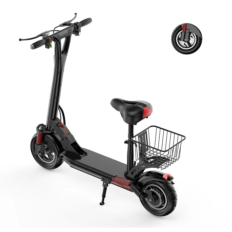 

45km/h Long Range 3 Speed Modes Dual Disc Brake 350W Motor Folding Adult Electric Scooters with Seat