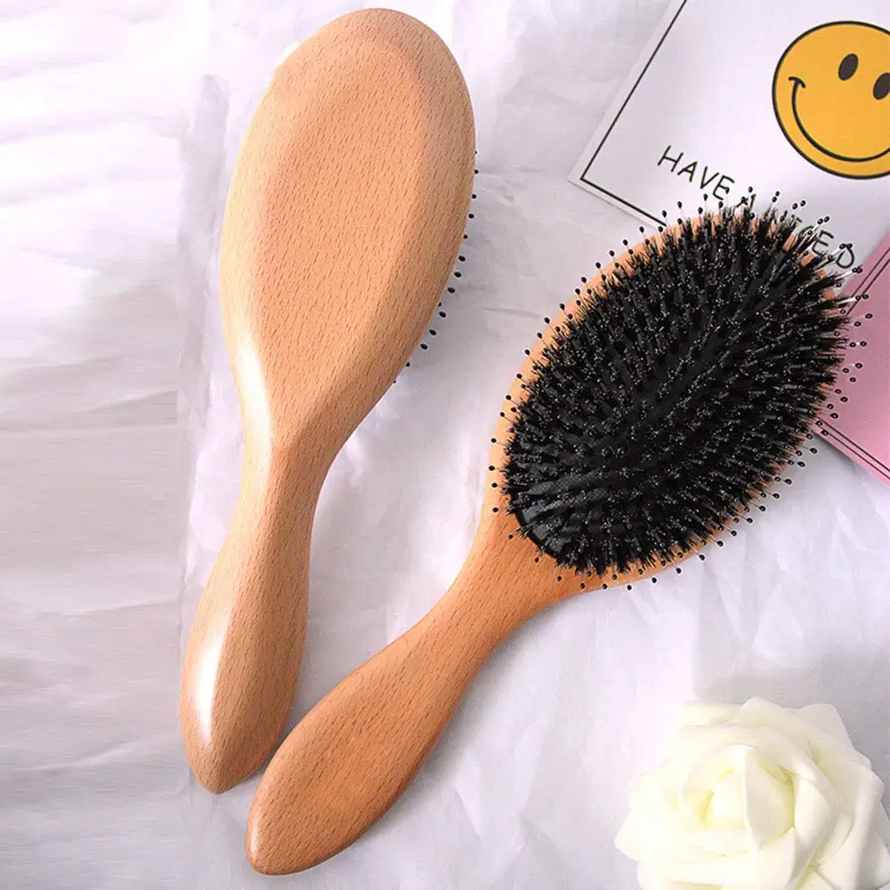 

Hairbrush Bristle And Nylon Styling Brush Cushion Plastic Daily Brushes For Combing Bristles Handle Wholesale Hair Suppliers, Natural color