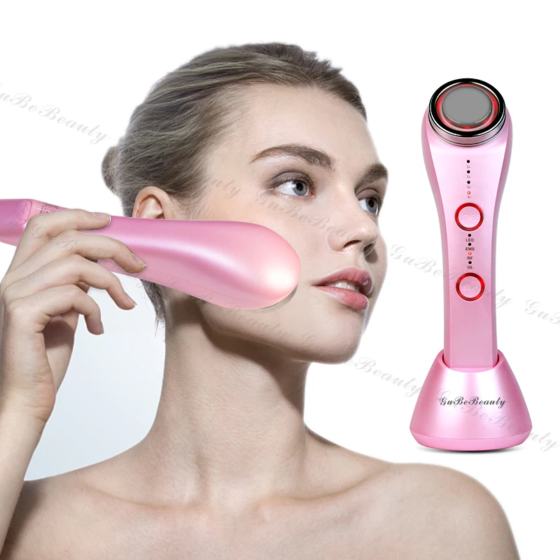 

Gubebeauty hot sale powerful portable rf ems face latest design face ems ems beauty device to skin care for homeuse with FCC&CE, Pink
