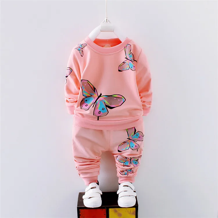 

Girls Clothing Sets Spring Autumn Cartoon Printing T shirt Top and Pants Two Piece Set Kids Casual Wear Wholesale, 3 colors