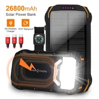 

Fast Charge Outdoor Usge SOS Mode 30000mAh Led Flashlight Waterproof Solar Power Bank