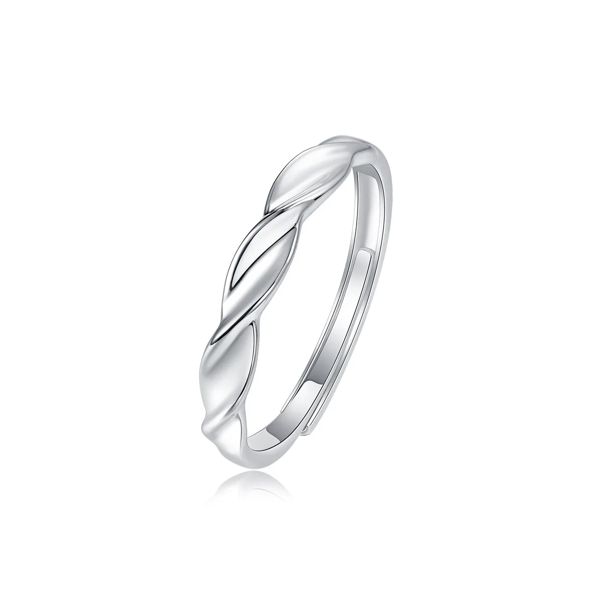 925 Sterling Silver Zircon Minimalist Unisex Adjustable Eternity Band Ring Valentine's Day Gift for Girlfriend