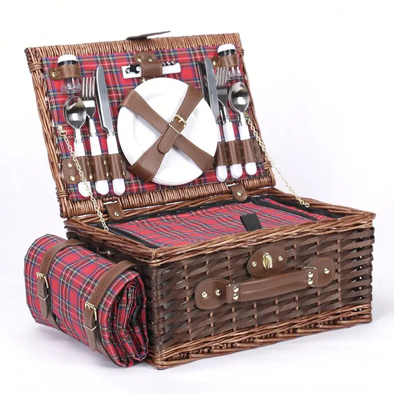 

Multipurpose Fruit Wicker Weaving Picnic Basket With Fabric Liner, As photo or customized