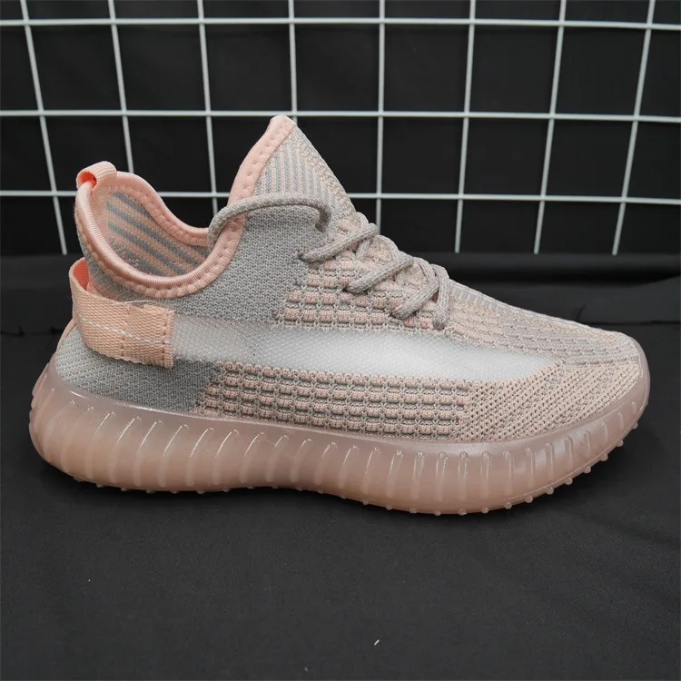 

Yeezy 350 V2 Custom Logo Reflective Yeezy Shoes Knitted Fashion Mesh Breathable Running Sneakers for Women