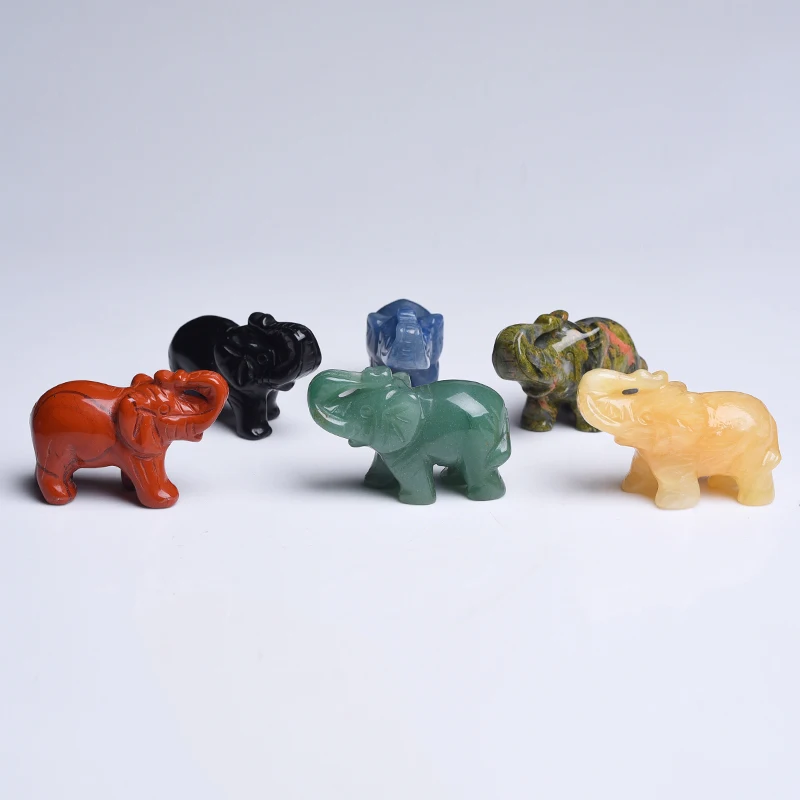 

Natural Decorative Rose Crystal Carving Green Aventurine Elephant For Gift