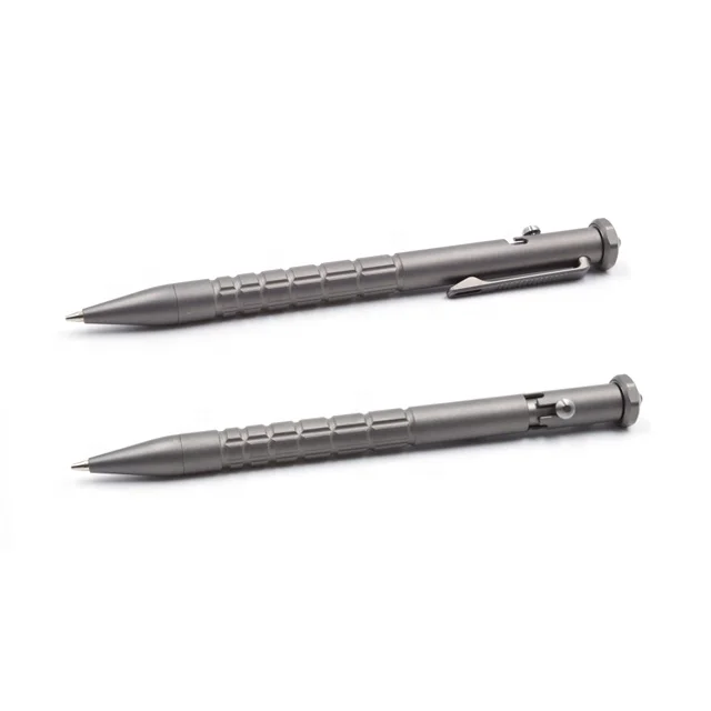 

Multi Functional 0.7mm Writing EDC Ballpoint Pen CNC Machined Customized Titanium Mechanical Pencil, Titanium color, sandblast grey, blue