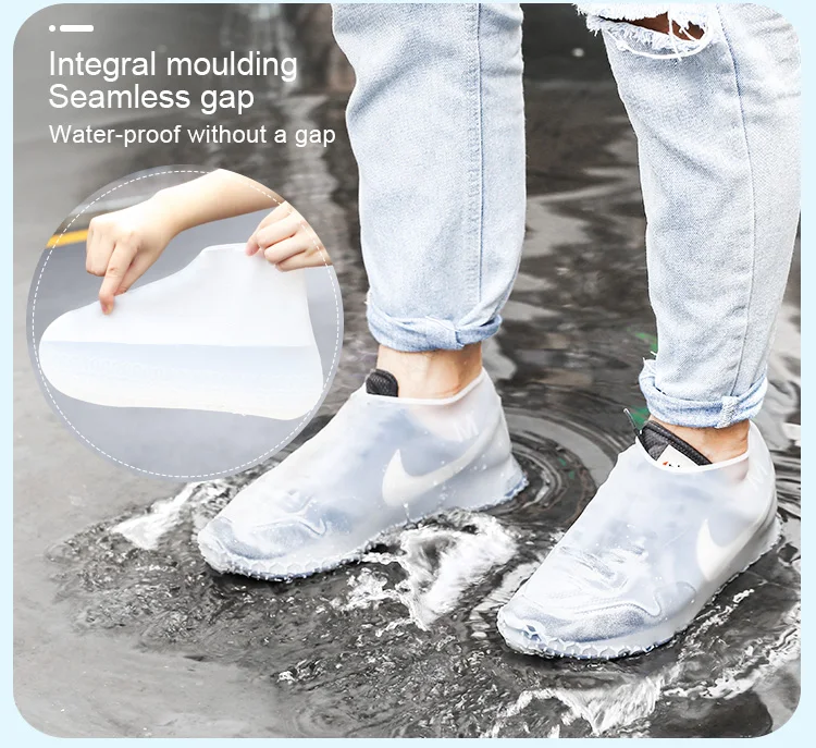 
Recyclable Non Slip Anti Slip Rain Proof Reusable Rubber Rain Boots Overshoes Silicone Waterproof Shoes Covers 