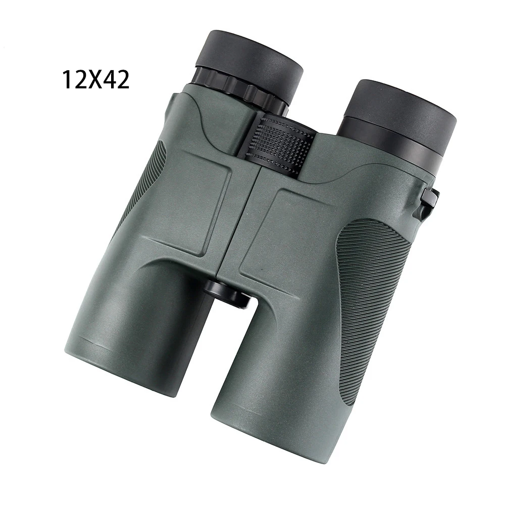 

12X42 Binoculars Waterproof Fogproof Telescope Powerful Bright Optics Scope Camping Hiking Binocular, Dark green