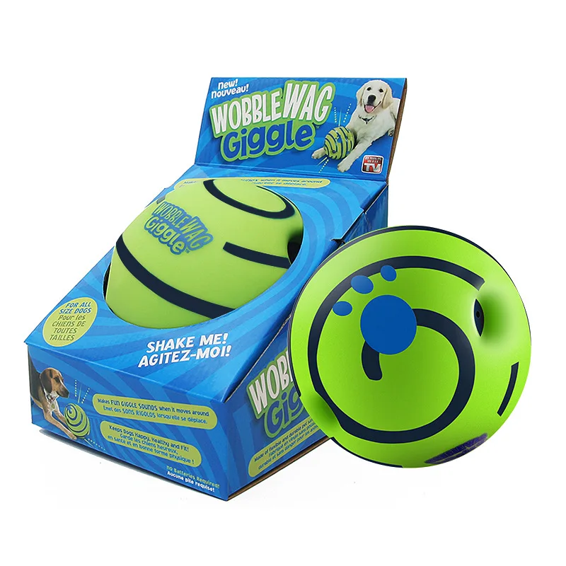 

Drop Ship Silicon Jumping Funny Sounds Interactive Chew Toy Training Small Large Dogs Sport Pet Products Wobble Wag Giggle Ball