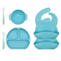 

Factory Wholesale Waterproof Baby Bibs for Feeding Kids Silicone Bibs with baby bowls and Silicone Baby Placemat