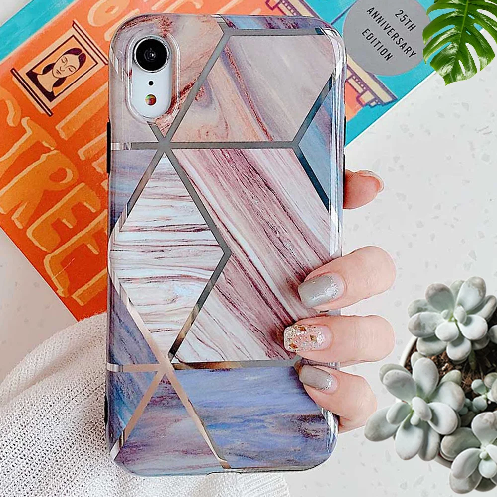 

Hot Selling Bulk TPU IMD Marble Phone Case for iPhone XR Soft Silicone Marble Back Cover for iPhone 6