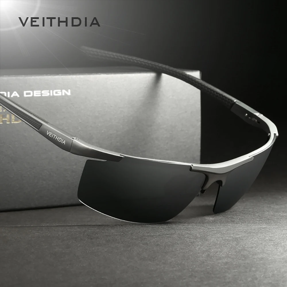 

VEITHDIA Aluminum Magnesium Mens Sports Polarized Eyewear glasses UV Protection Sunglasses for Men 8177s