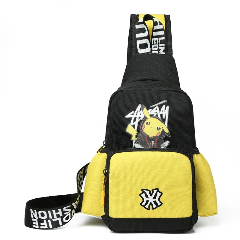 

Korean version of the trend of fashion casual simple printing animation cartoon Pikachu cute backpack for boys and girls