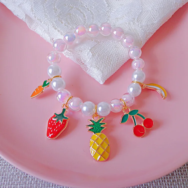 

Fashion Hot Selling Children's Pearl Bracelet Princess Lovely Cartoon Beaded Bracelet For Kids