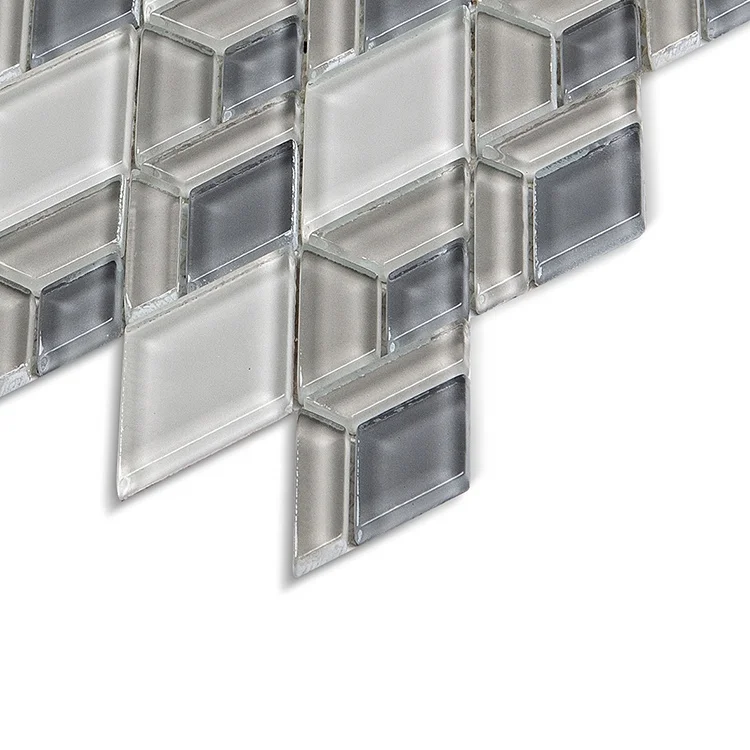 Moonight Popular Design Cream Glossy Diamond 3D Tile Backsplash