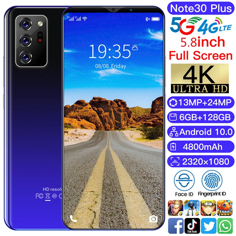 

New Model Hot Selling Sekend Hand Mobile Phone Note30 Plus Lcd Mobile Phone
