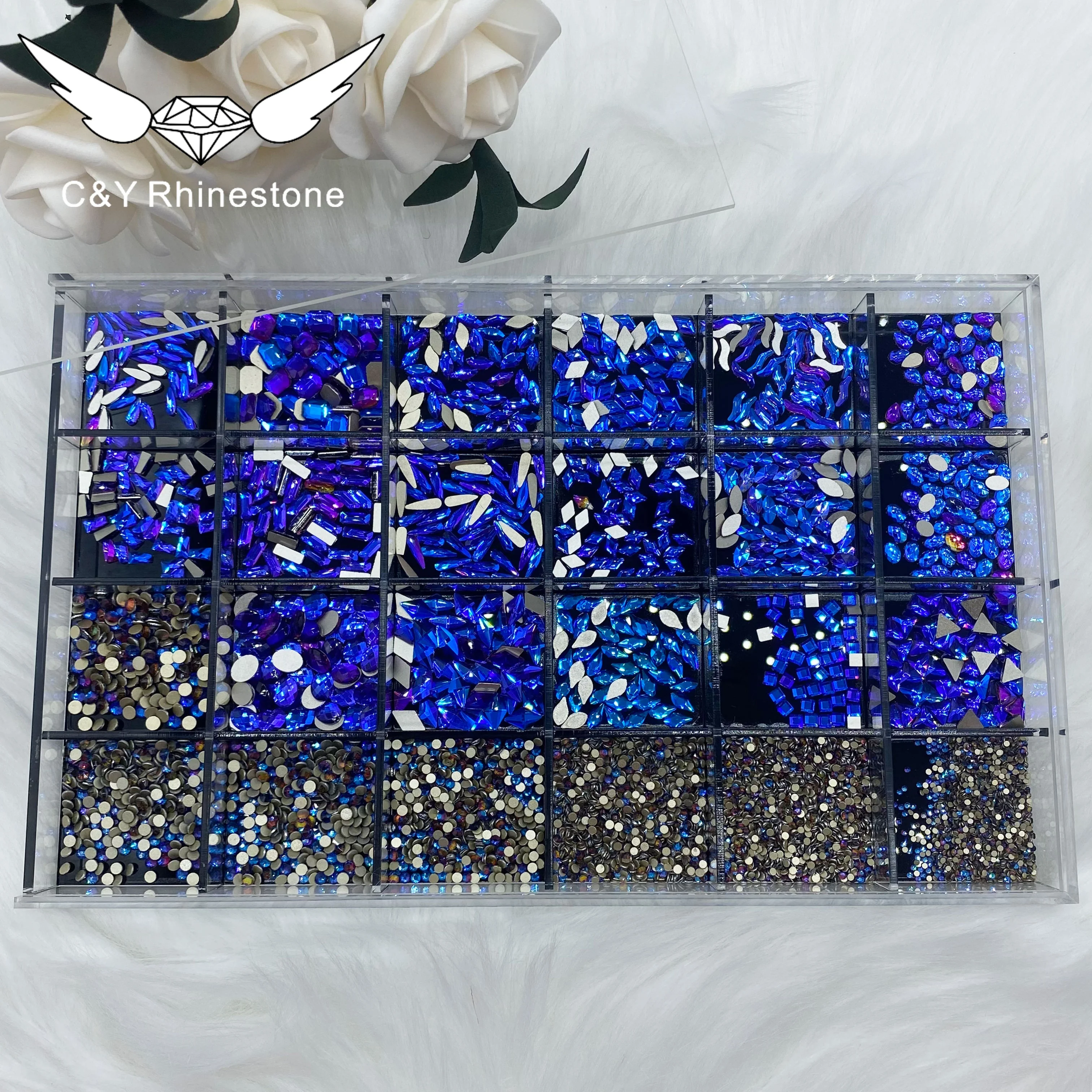 

CY Shaped Stone For Set Rhinestone Strass Blue Nail Art Flatback Crystals