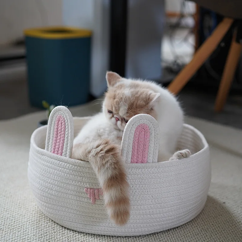 

New knitted pet bed Fit All Seasons Modern Cat Bed Basket Cute Pet Nest Small animal House Dog house, Customized color