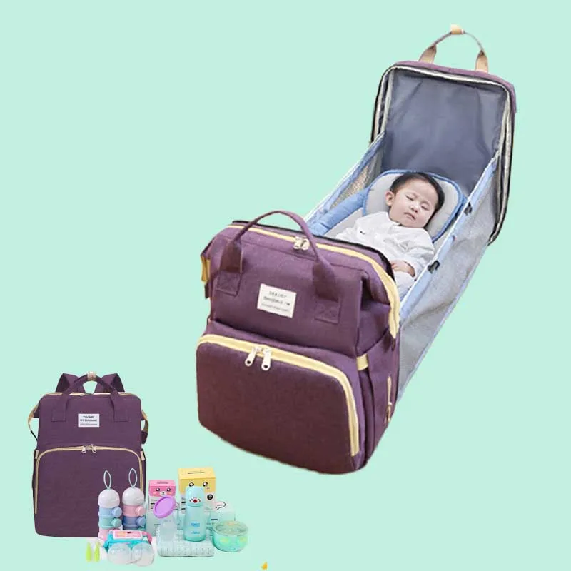 

Keyuan Baby Changing Bags Diaper Bag Backpack with Bassinet Bed Mat Multifunction Pad 3 in 1 Diaper Bag Travel, Customized colors