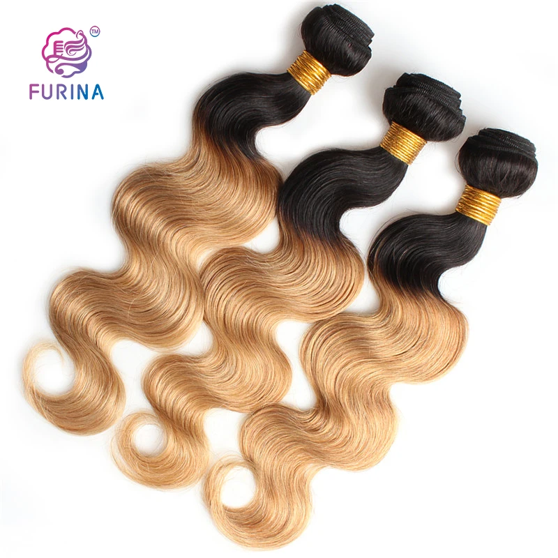 

Cheap Raw unprocessed body wave virgin hair weft ombre 100 human weave hair bundle