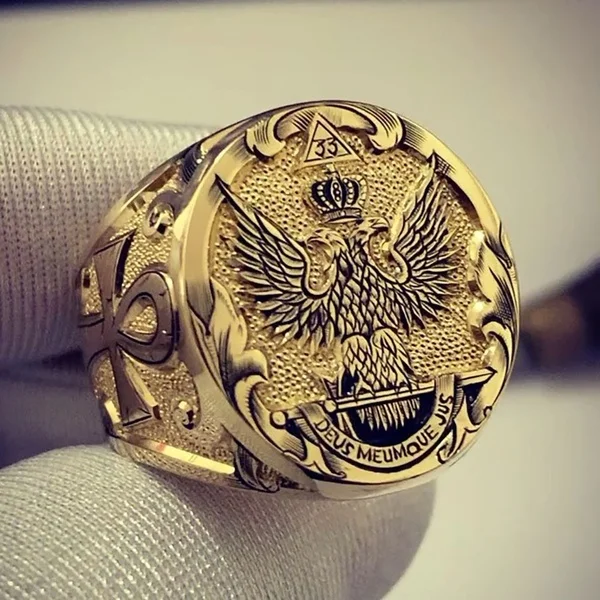 

Cool Jewelry Punk Alloy Individual Eagle Men Round Rings American Street Trend Ring Fashion Eagle Gold Rings Cool Guys