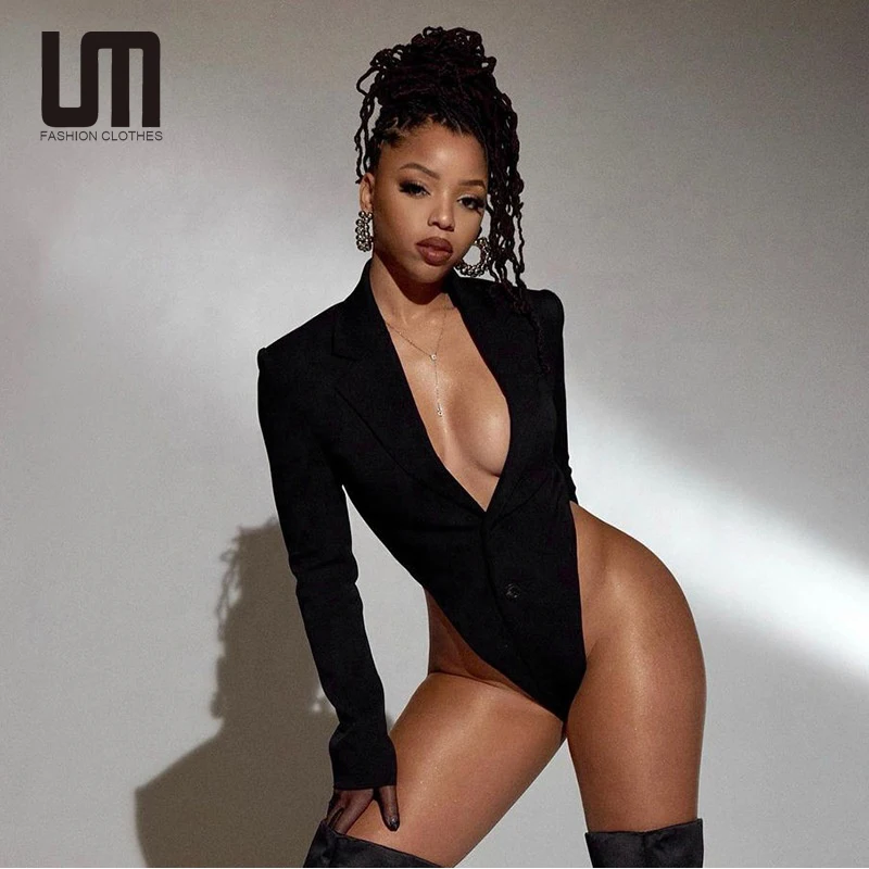 

2021 Fall Winter Sexy Women Fashion Clubwear Outfit Bodysuit Bodycon Solid Slim Suit Long Sleeve Jumpsuit, Customized color