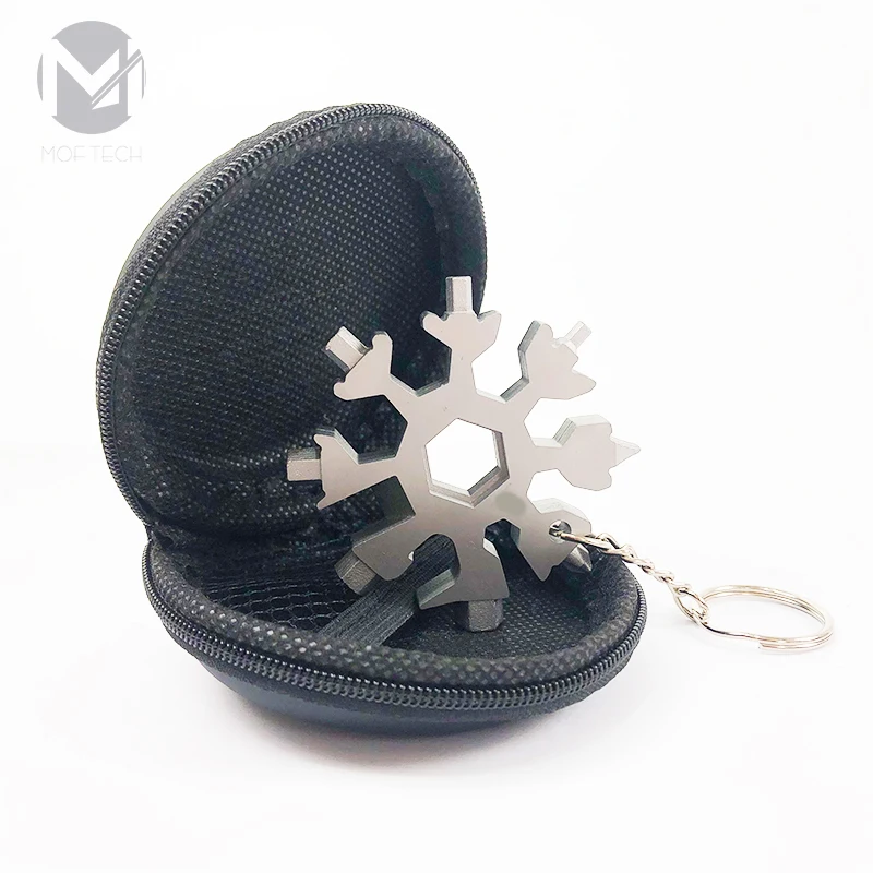 

Outdoor Survival Promotional Items 18 in 1 Multi-Function Snowflake Key Chain