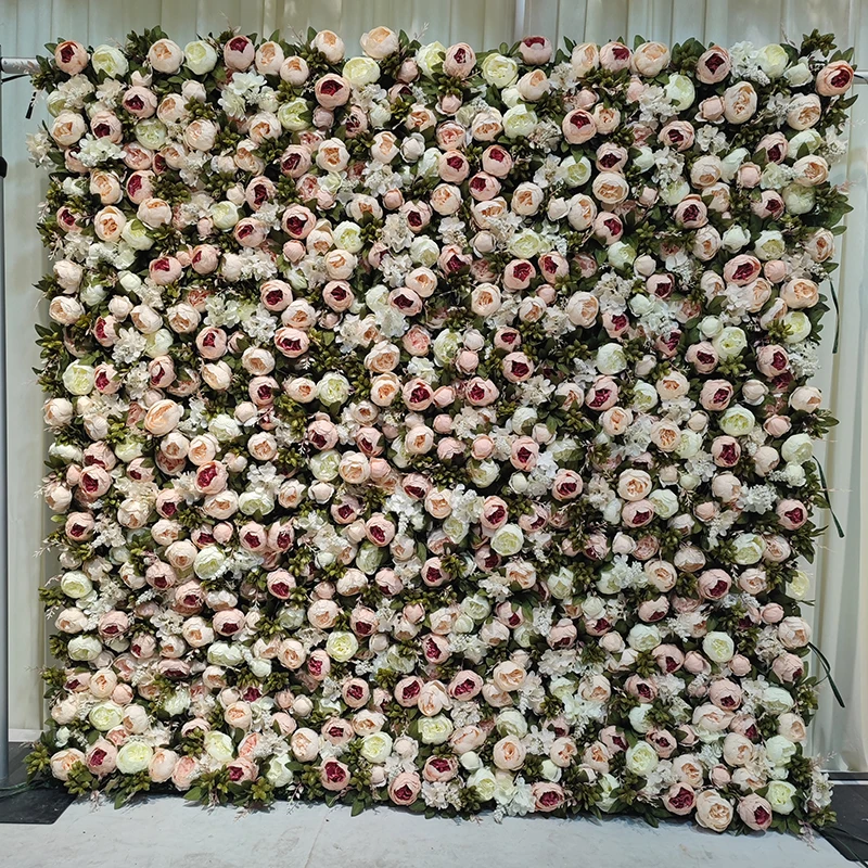 

DKB Factory Flower Wall Wedding Decoration 8x8ft Decorative Silk Flower Panels Artificia Flower Wall Backdrop