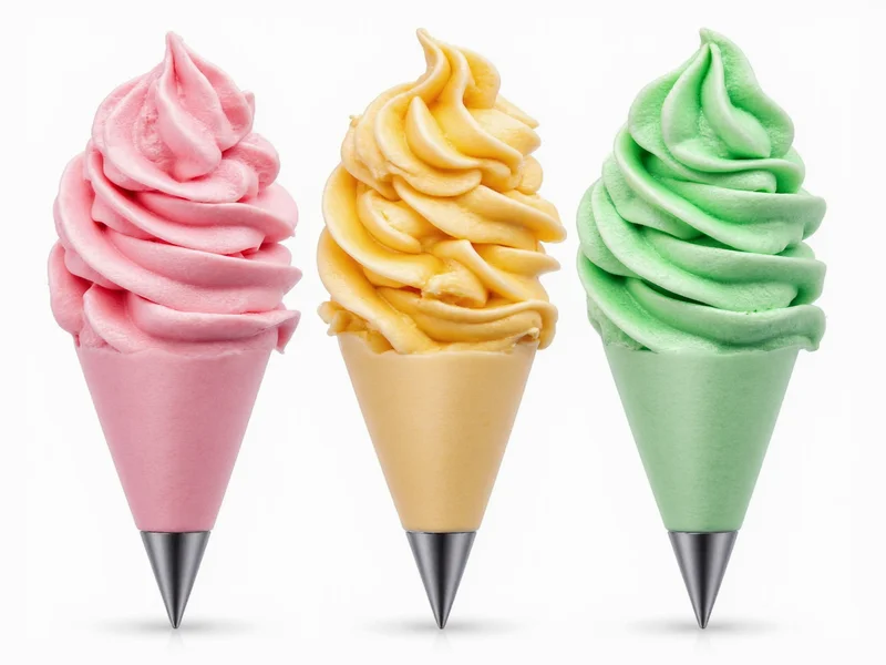 Three frosting variations in piping bags