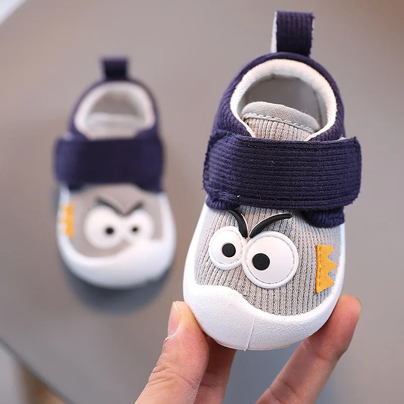

Infant First Walkers Shoes With Funny Big Eyes Pattern 2021 Fashion Baby Boy Causal Loafers and Toddler Girl Non-slip Shoe