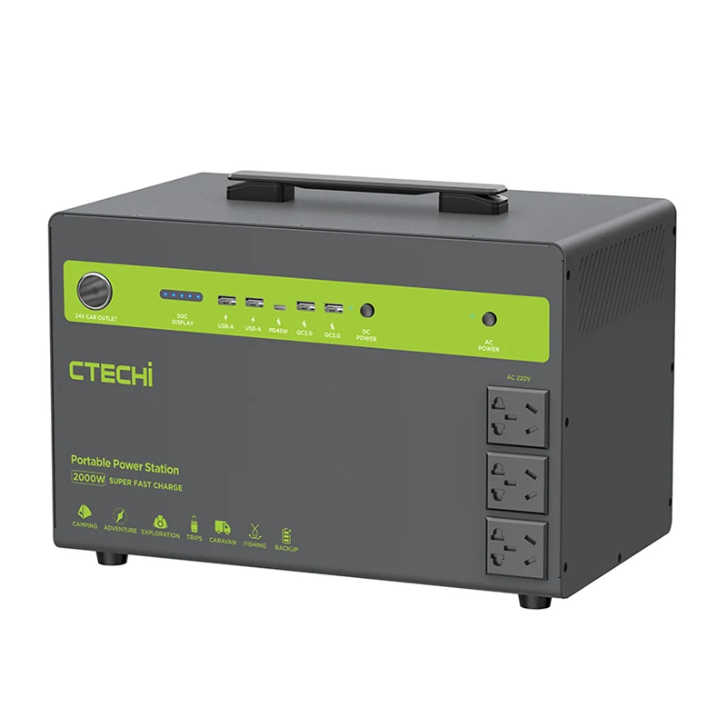 

solar portable battery generator supply Outdoor power bank portable solar power station lifepo4 portable power station 2000w