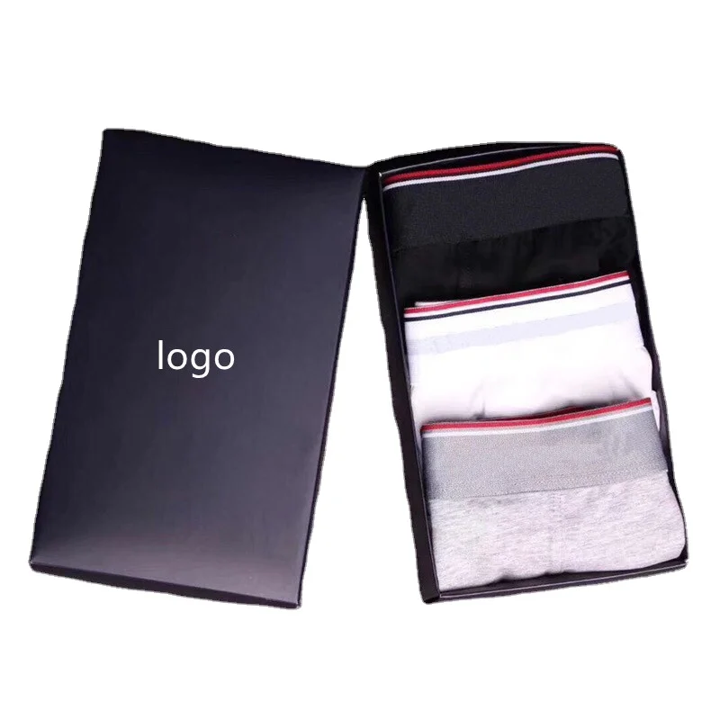 

Cotton Soft Small Letter Printed Simple Solid Color Men Boxer Underwear