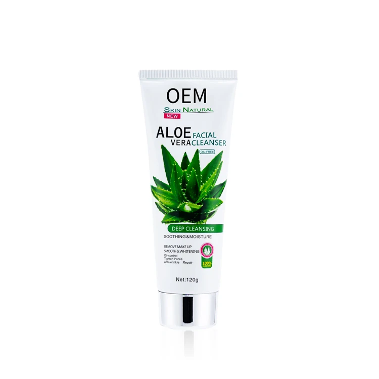 

Aloe Vera Facial Cleanser Gentle OEM Organic Natural Deep Cleansing lightening Exfoliating Face Wash