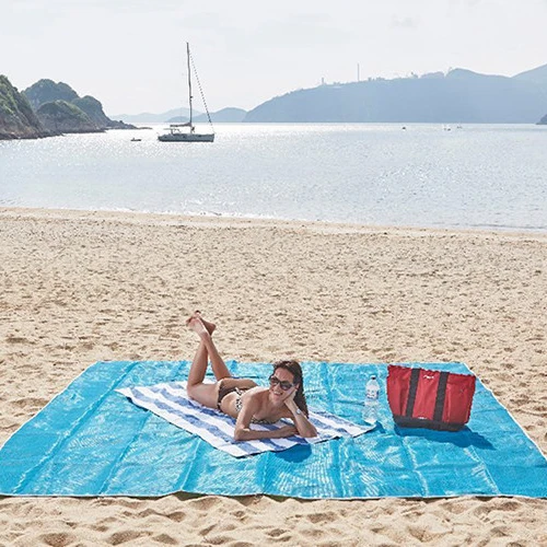 

Outdoor leisure and entertainment camping mat beach party waterproof picnic mat, Blue/green/pink